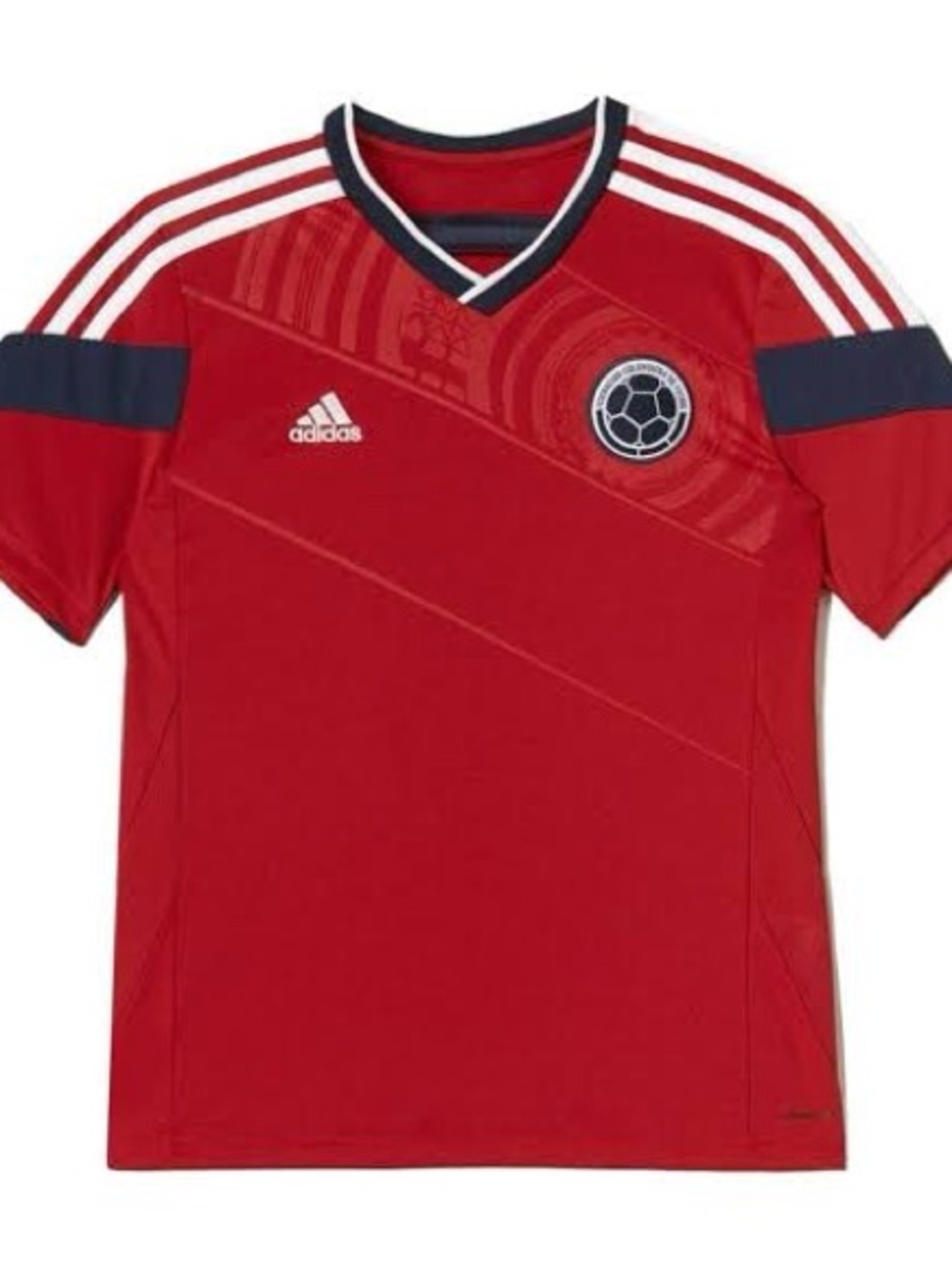 Adidas Kids' Colombia Red Soccer Top with Navy Accents